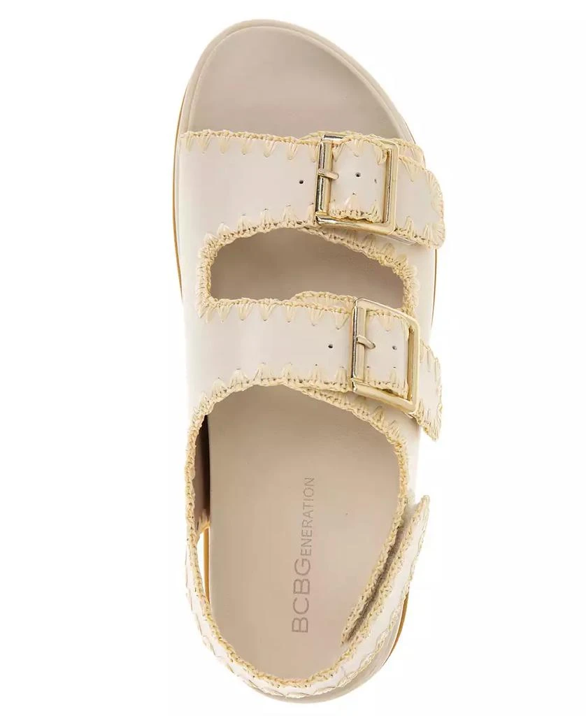 BCBG Women's Beena Footbed Hook and Loop Flatform Sandals 4