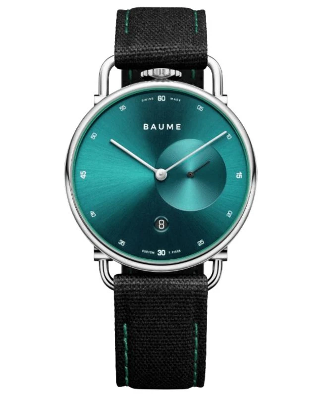Baume & Mercier Baume & Mercier Baume Quartz Green Dial Black Fabric Strap Men's Watch 10684 1