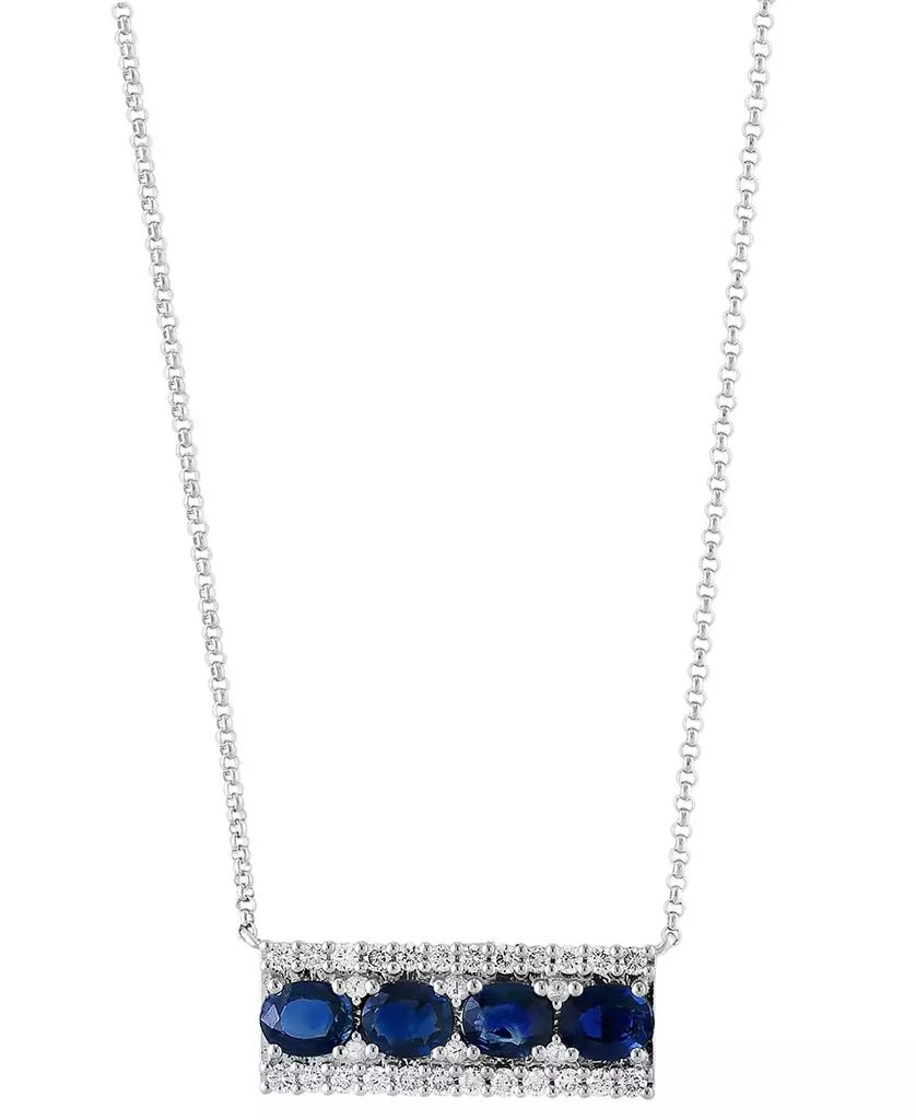 EFFY Collection EFFY® Pink Sapphire (1-1/2 ct. t.w.), White Sapphire (1/20 ct.t.w.) & Diamond (1/3 ct. t.w.) Bar 18" Pendant Necklace in 14k Gold (Also in Blue Sapphire) 1