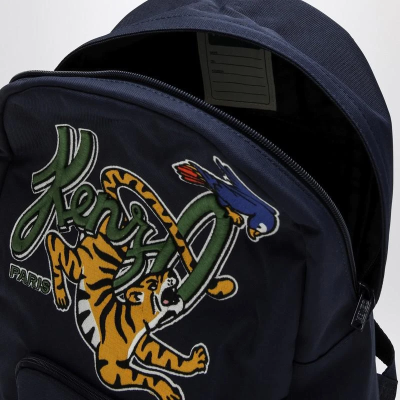 Kenzo Black Backpack with Green and Blue Geometric Pattern Kenzo Green and Blue Tiger Print Drawstring Backpack – I  main image 2