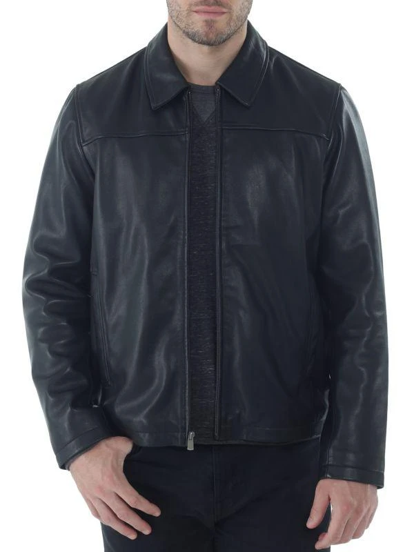 Missani Le Collezioni Classic Fit Leather Bomber Jacket 1
