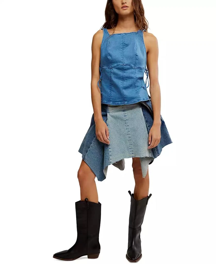 Free People Women
s Not My Fault Sleeveless Denim Top 2