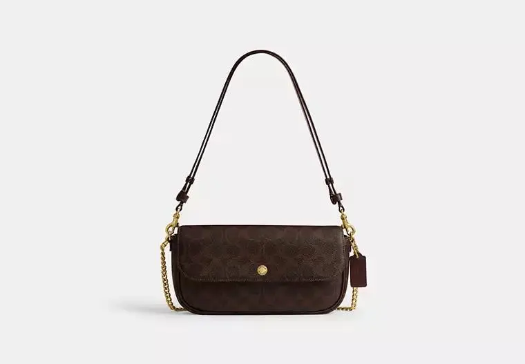 Coach Brook Flap Chain Bag In Signature Canvas