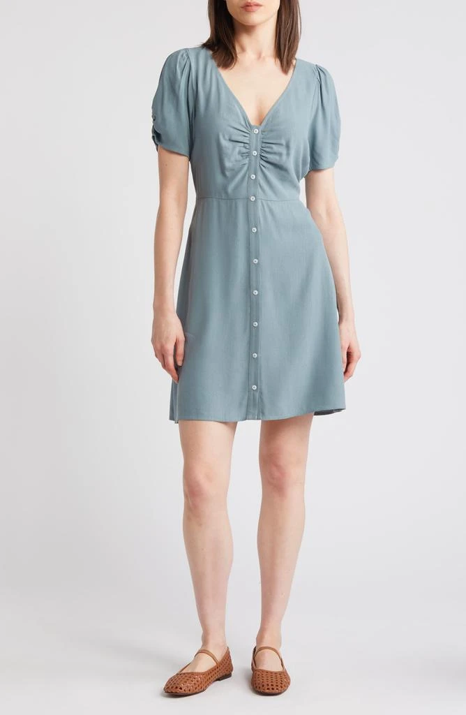 Madewell V-Neck Button-Front Minidress 1