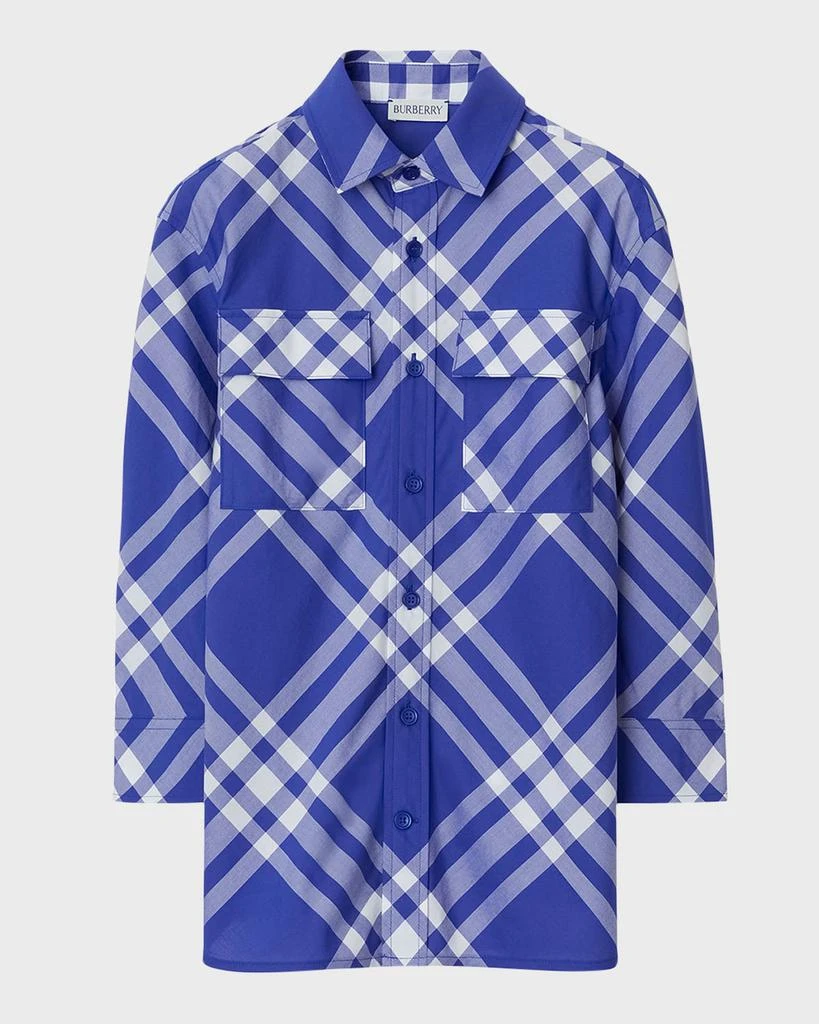 Burberry Boy's Angelo Front-Pocket Check Shirt, Size 3-14 1