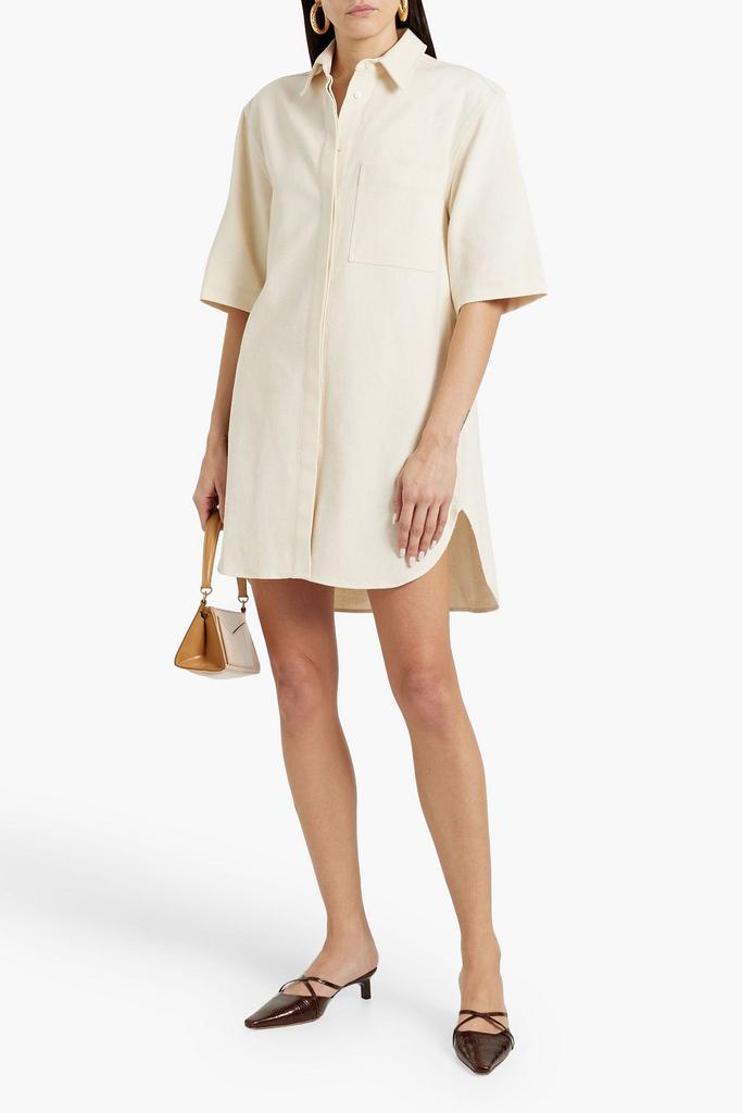 Loulou Studio Basava slub cotton-blend twill mini shirt dress