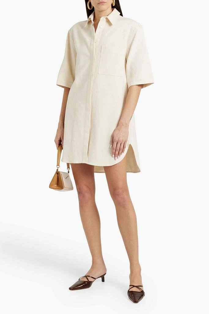 LOULOU STUDIO Basava slub cotton-blend twill mini shirt dress 2