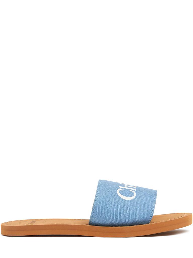 CHLOÉ Denim Slide Sandals