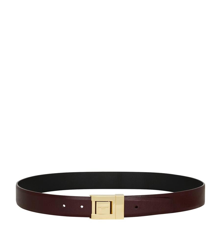 【送料 関税込】 SAINTLAURENT CHARNIERE BUCKLE BELT Saint Laurent Charniere Buckle Belt in Smooth Leather | Saks