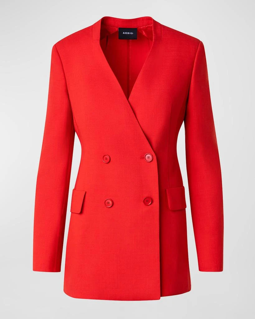 Akris Trinity Collarless Wool Blazer Jacket 1