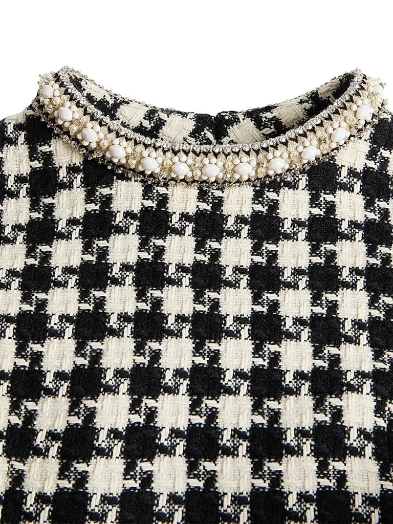Valentino Embroidered Damier Light Tweed Short Dress 7