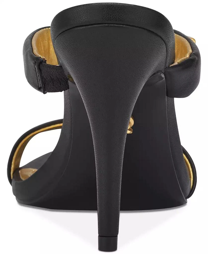 Donna Karan Women's Sabina Leather Double Band Slide Stiletto Heel Dress Sandals 3