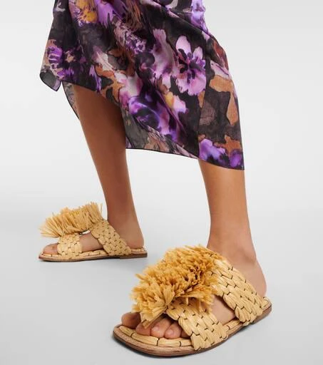 Dries Van Noten Raffia espadrille slides 4