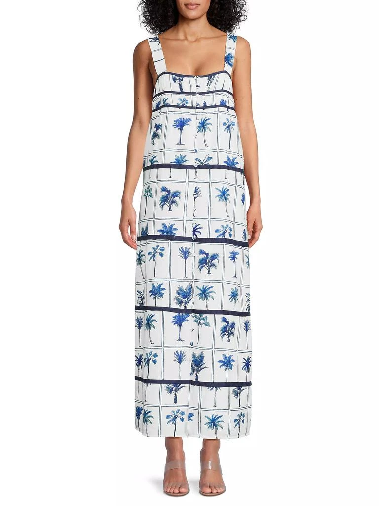 Shop Raea Printed Linen-Cotton Maxi Dress on Sale at BeyondStyle