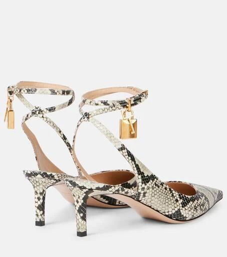 Tom Ford Padlock 55 snake-effect slingback sandals 2