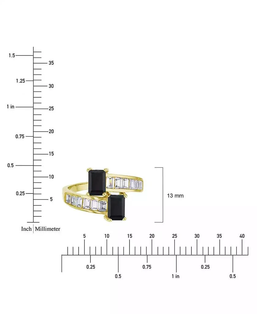 Macy's Cubic Zirconia Two Stone Ring (3.188 ct. t.w.) in 14K Yellow Gold Over Sterling Silver 3