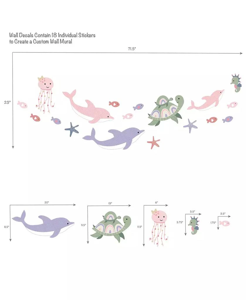 Lambs 
Ivy Sea Dreams Dolphins/Turtles/Fish Underwater/Nautical Wall Decals 2
