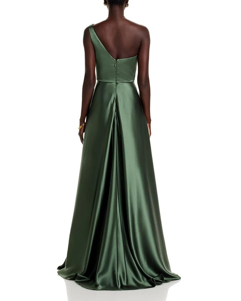 Amsale One Shoulder Drape Front Gown 4
