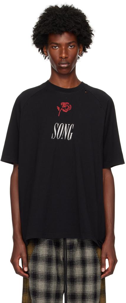 Song for the Mute Black 'Song' Raglan T-Shirt