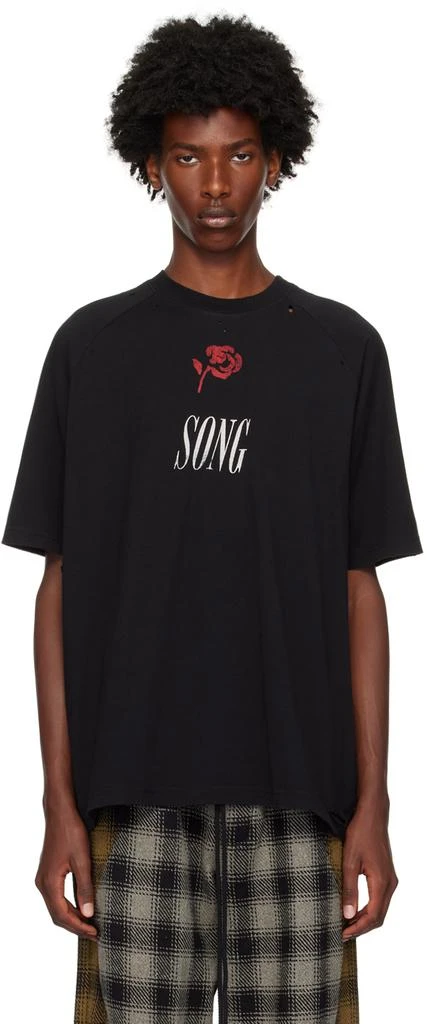 Song for the Mute Black 'Song' Raglan T-Shirt 1