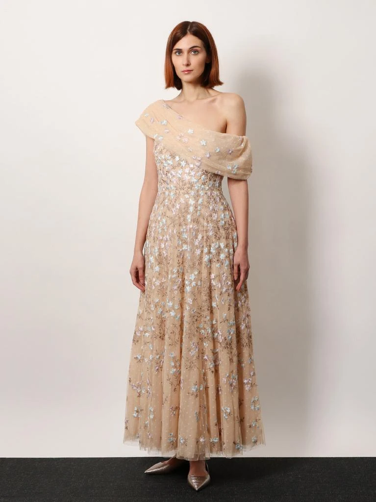 Needle & Thread One-shoulder long dress with multicolor embroidery 2