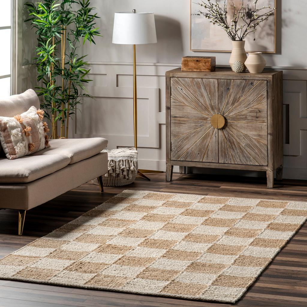 nuLOOM Christana Traditional Checkered Jute Area Rug