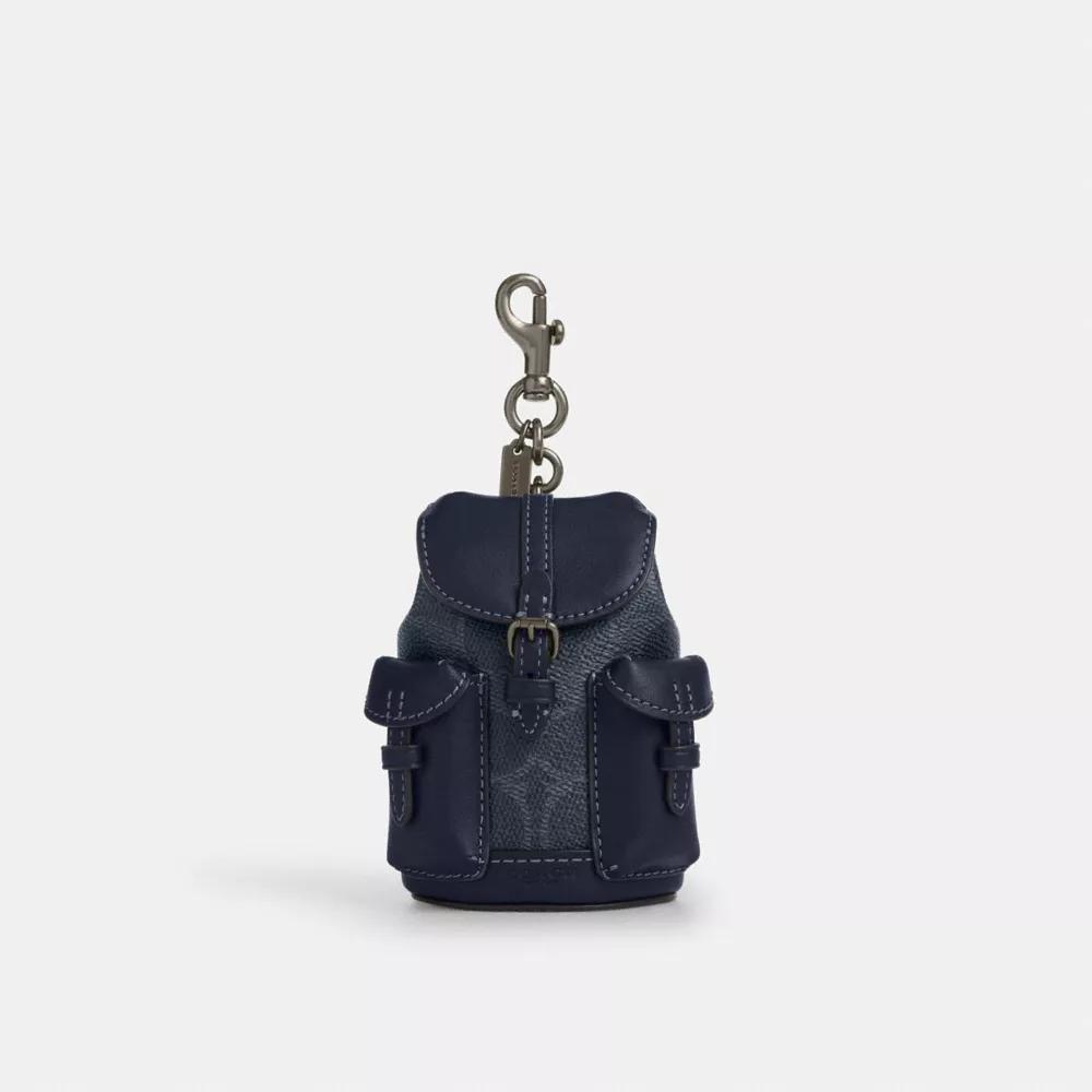 Coach Mini Warner Backpack Bag Charm In Signature Canvas