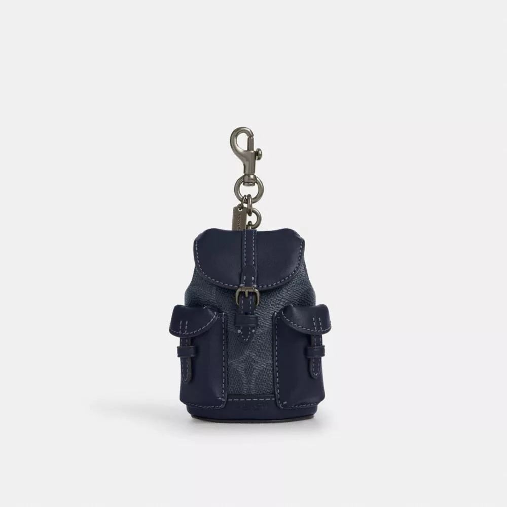 Coach Mini Warner Backpack Bag Charm In Signature Canvas 1