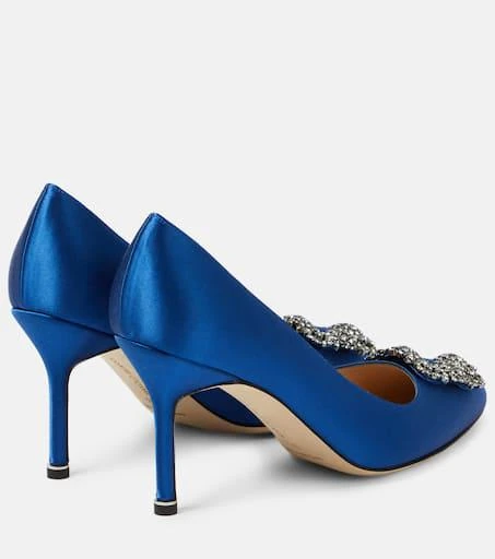 Manolo Blahnik Hangisi 90 embellished satin pumps 3