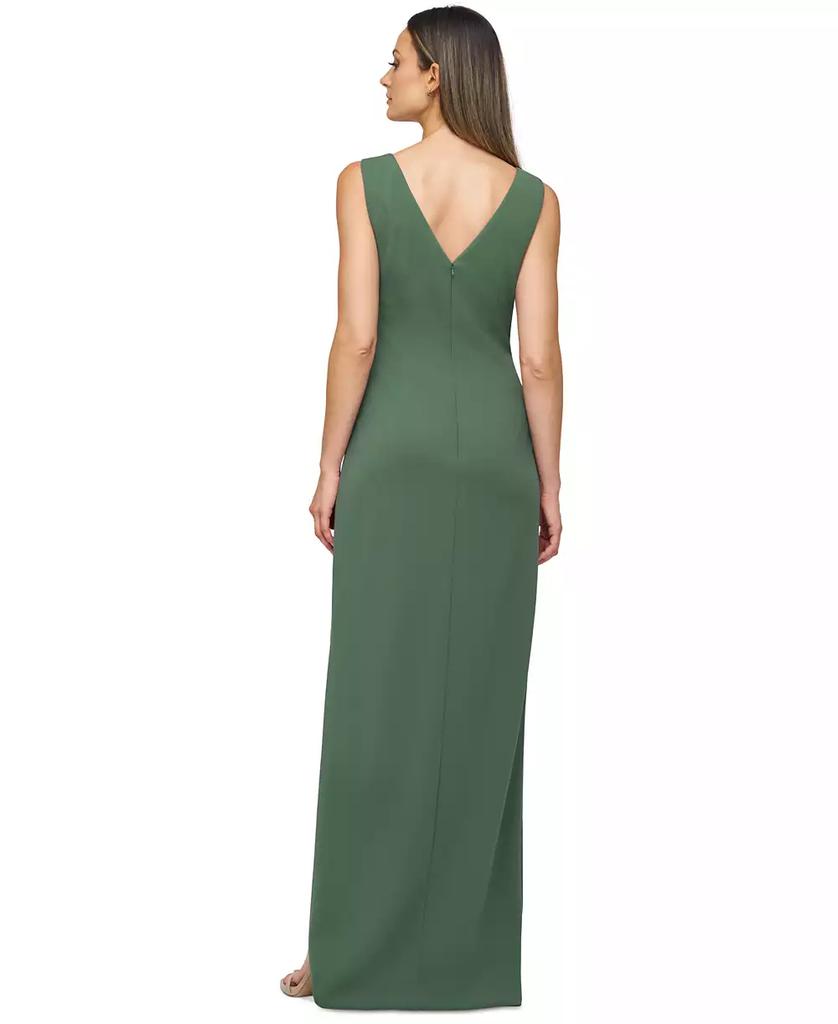 JS Collections Women's Tianna Sleeveless Folded-Waist Gown