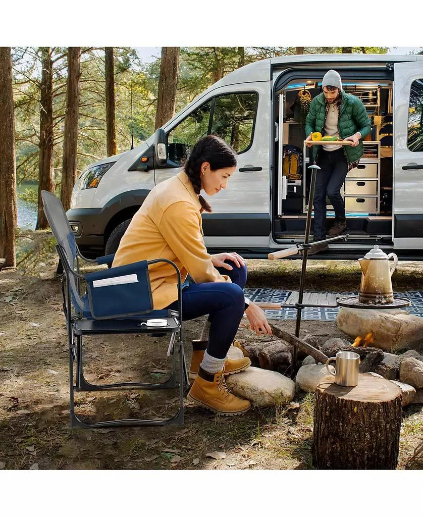 KUYOTQ Folding Camping Directors Chair with Cooler Bag and Side Table 2