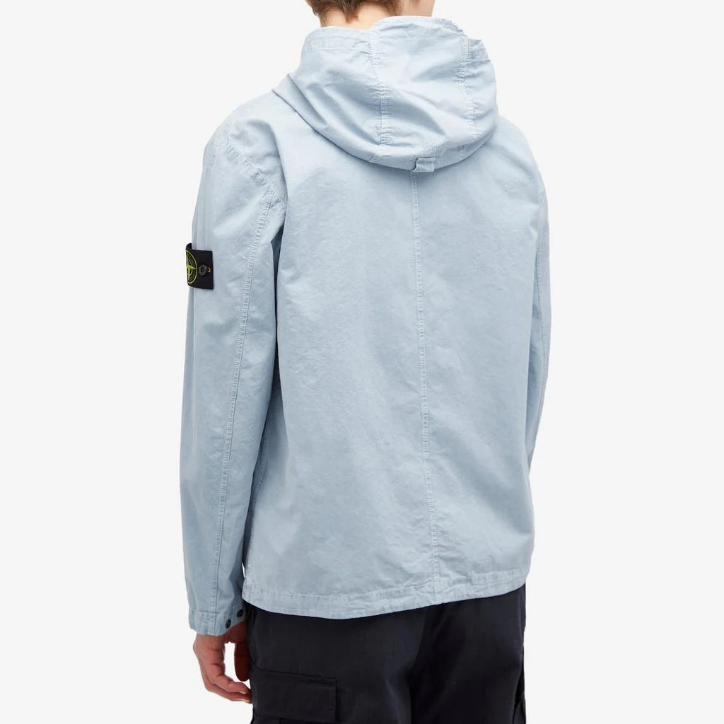 Shop Stone Island Brushed Cotton Canvas Hooded Overshirt on Sale