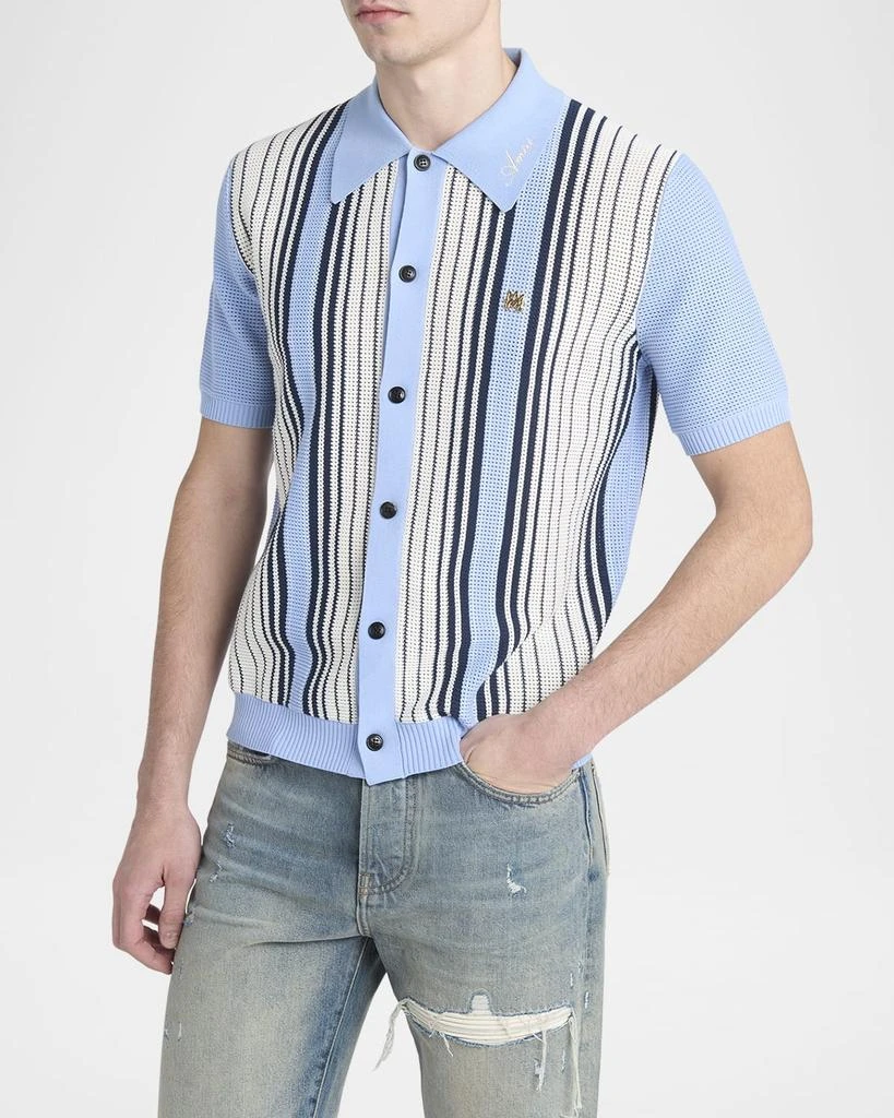 Men's Mesh Stripe Short-Sleeve Shirt  On Sale Now with Up to 60% Off |  Discover Exclusive Deals & Savings at BeyondStyle  Authentic AMIRI clothing |Men|men|shirts with Limited-Time Discounts, Free Shipping, and