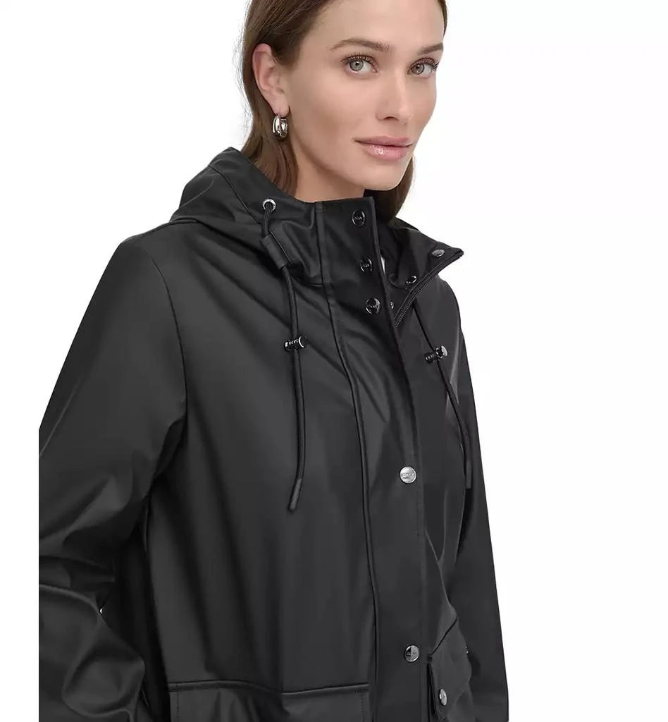 DKNY Women's Hooded Zip-Front Water-Resistant Raincoat 4