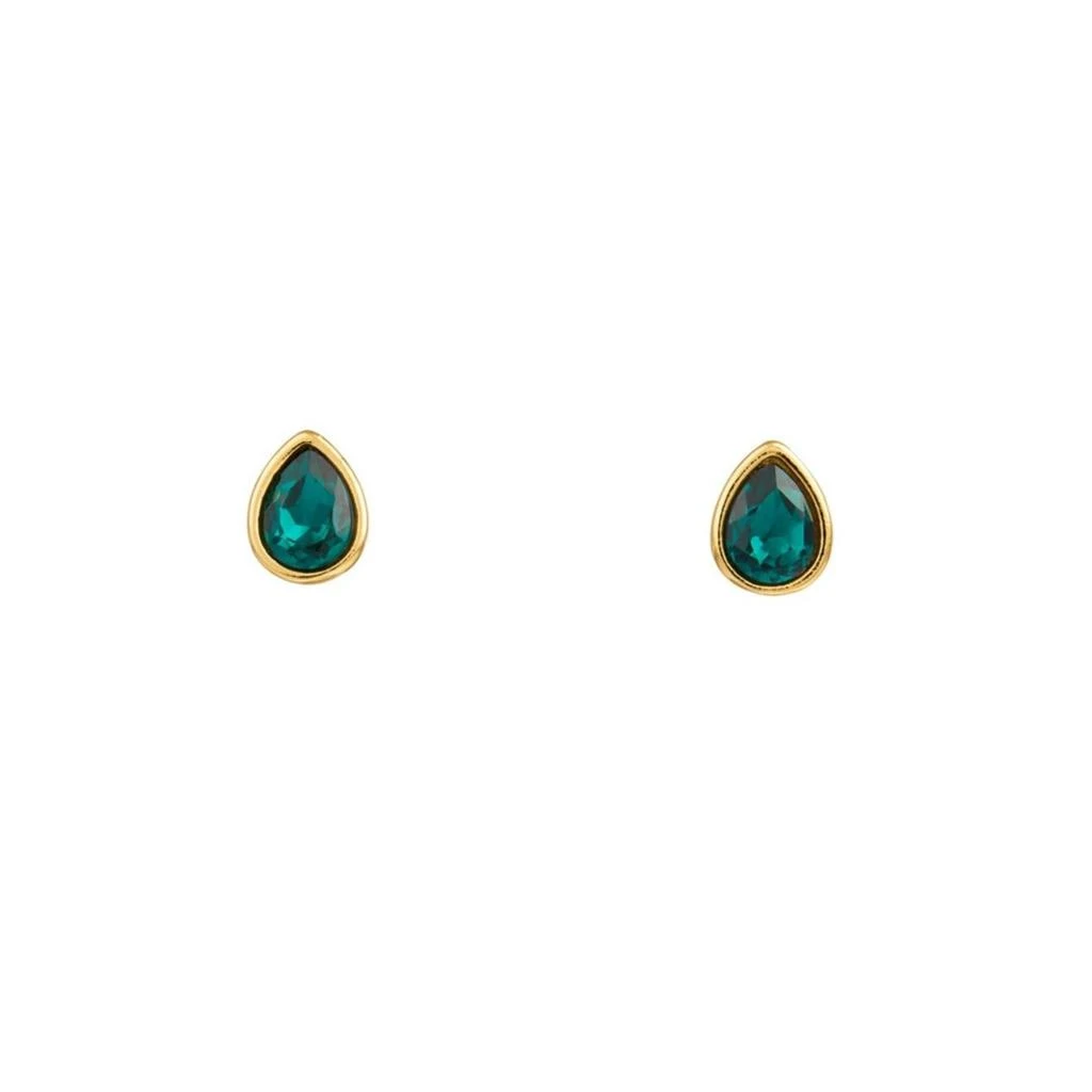 Orelia London Emerald Teardrop Stud Earrings Made With Swarovski Crystals 1