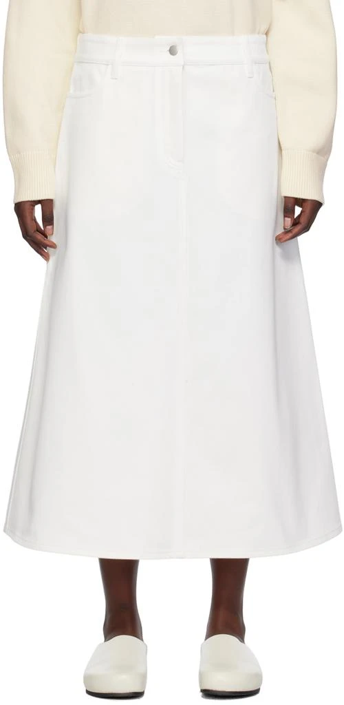 Studio Nicholson White A-Line Denim Maxi Skirt 1