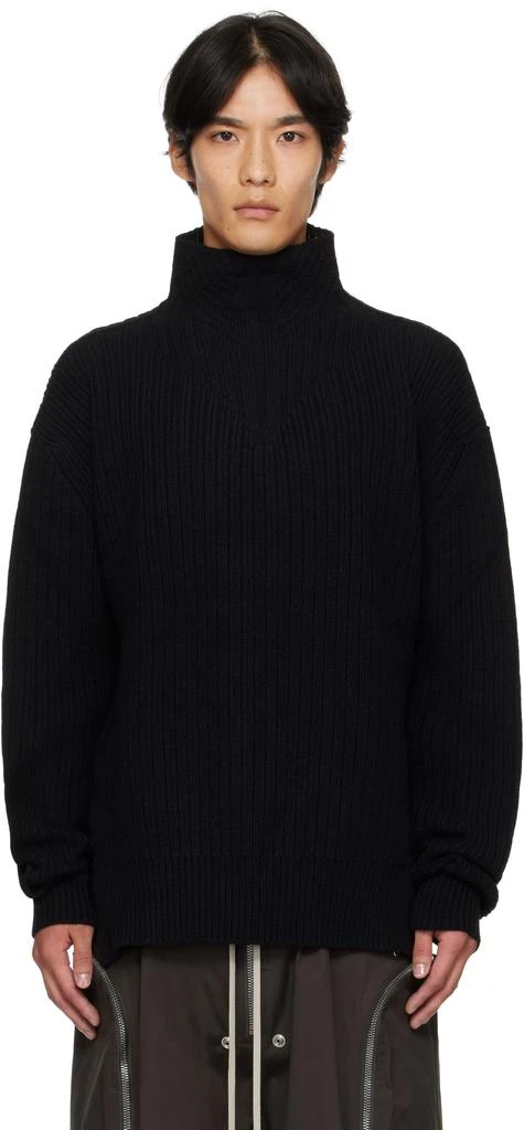 Rick Owens Black Concordians Turtle Neck Sweater 1