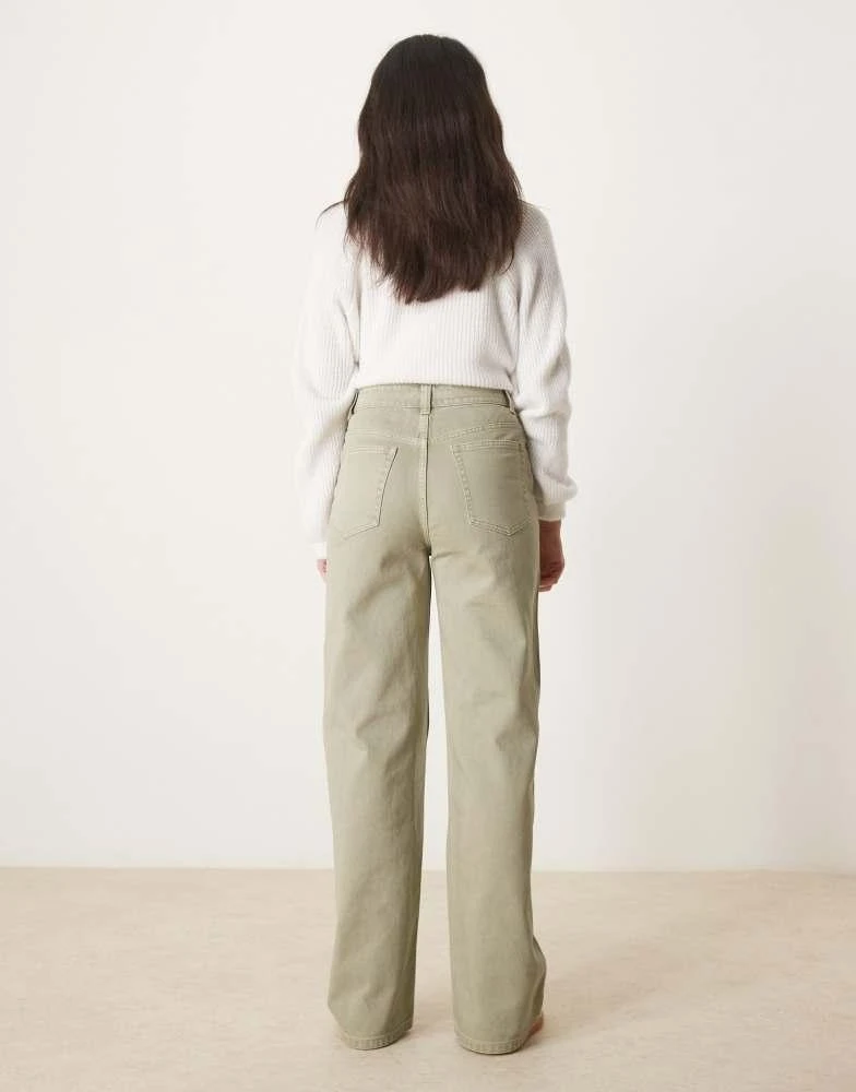 ASOS ASOS DESIGN wide leg dad jeans in khaki 2