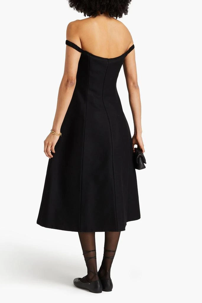Khaite Uma off-the-shoulder wool-blend felt midi dress 3