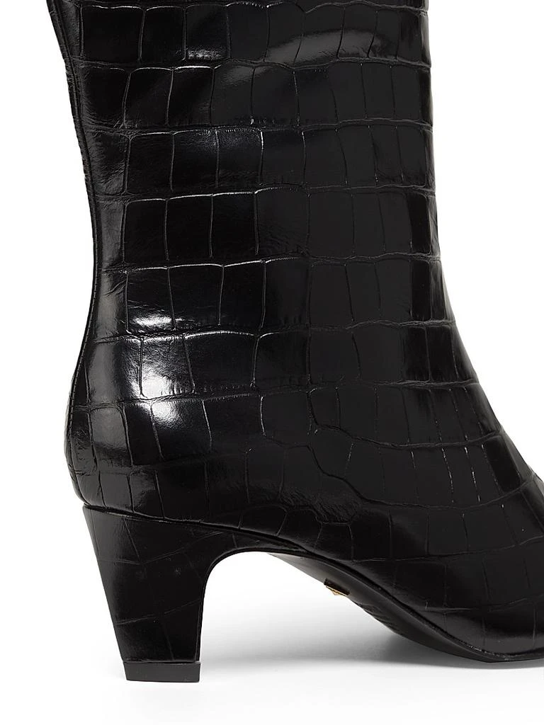 Schutz Dellia 65MM Croc Leather Mid-Calf Boots 3