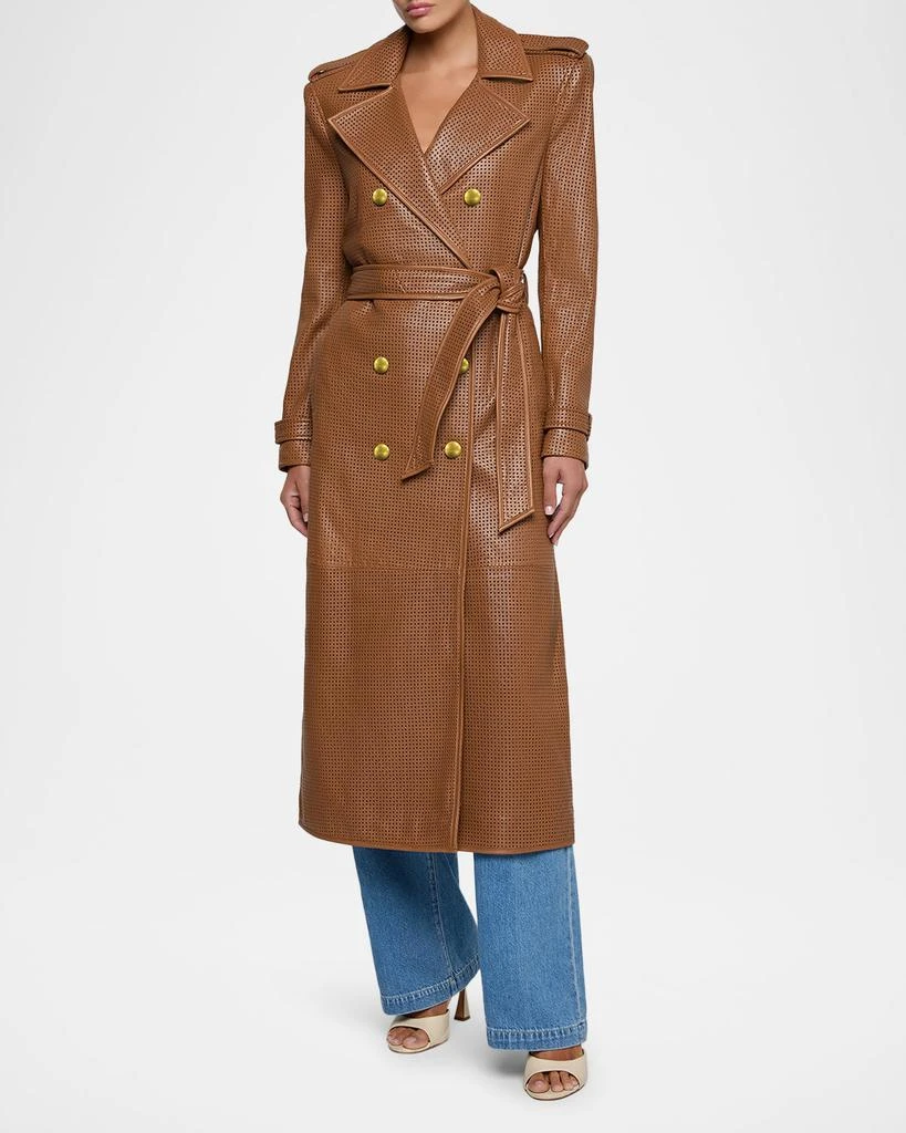 L
Agence Baylee Perforated Leather Trench Coat 2