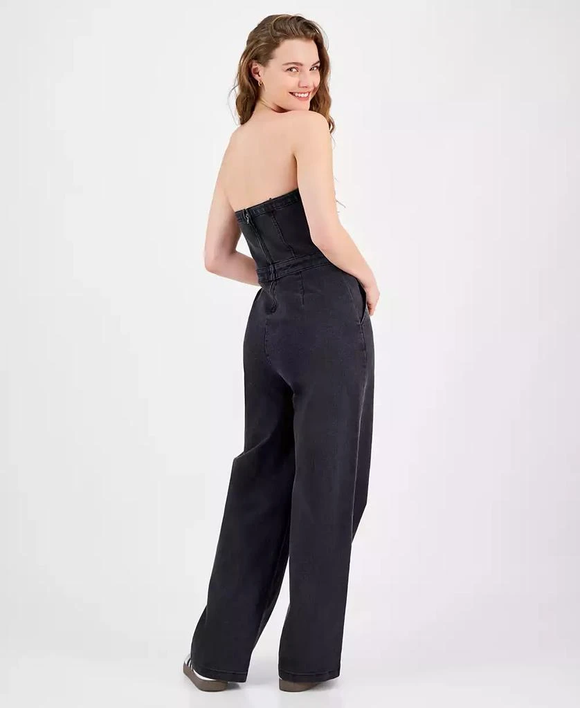 Tinseltown Juniors' Strapless Denim Jumpsuit 5