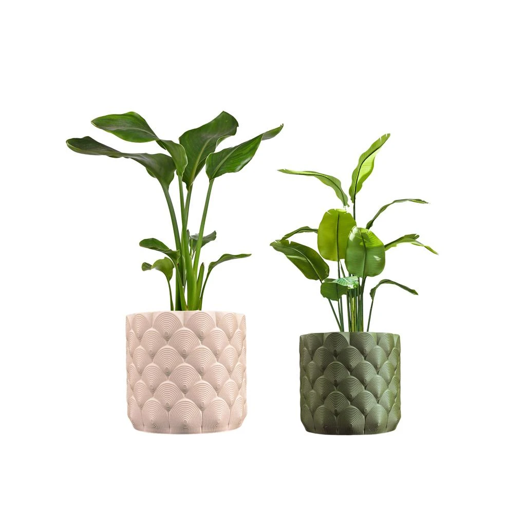 JONATHAN Y Syrie Modern Bohemian Indoor Ocean Wave Eco-Friendly 3D Printed Planters with Drainage 1