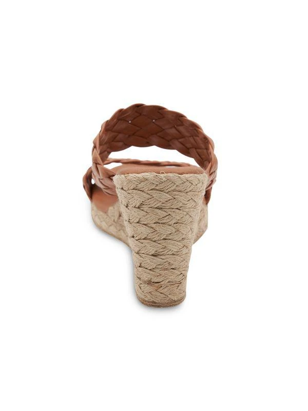 Andre Assous Aria Open Toe Leather Espadrille Wedge Sandals 4