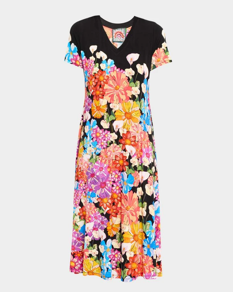 Johnny Was The Janie Floral-Print Favorite T-Shirt Midi Dress
