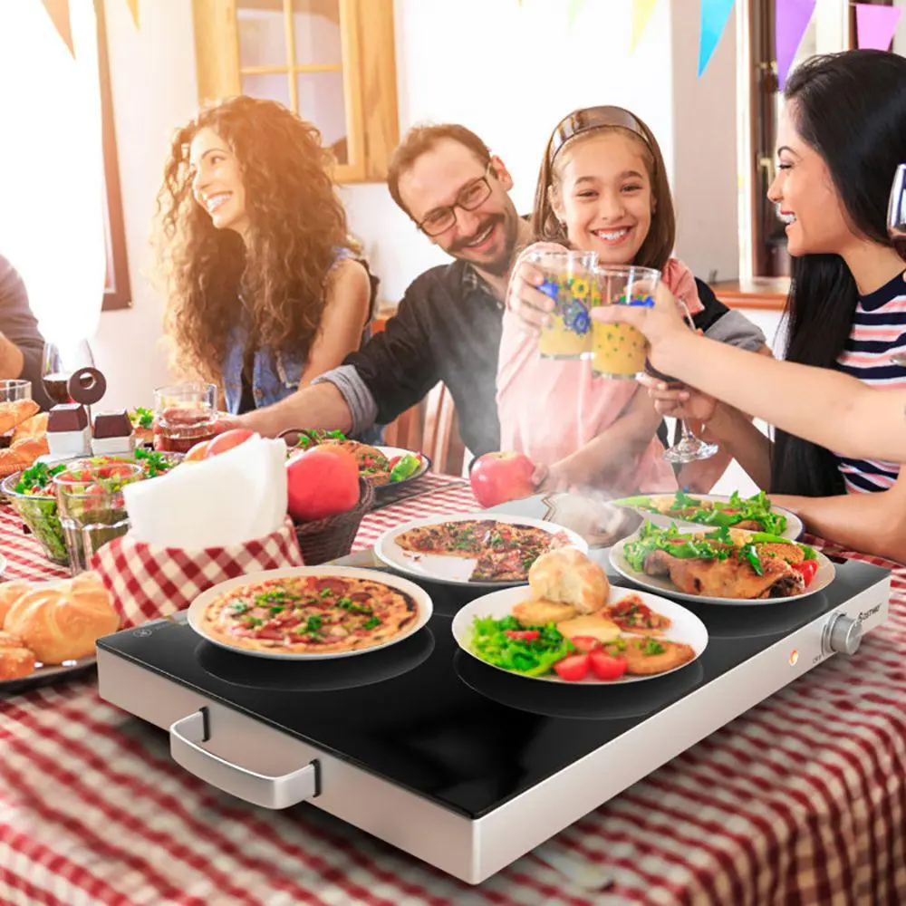VOLTZZE 22 x 14 Inch Electric Warming Tray Hot Plate Dish Warmer with Adjustable Temperature