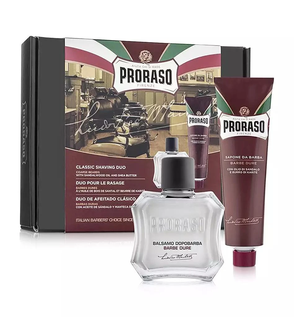 Proraso 2-Pc. Classic Shaving Cream
After Shave Balm Set - Nourishing Formula For Coarse Beards 1