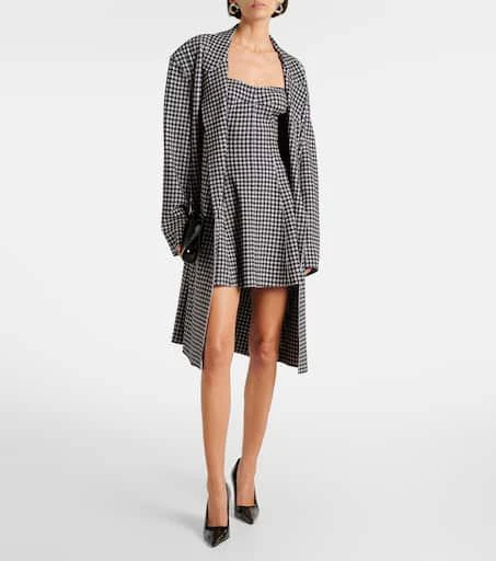 Norma Kamali Strapless Grace houndstooth minidress 2
