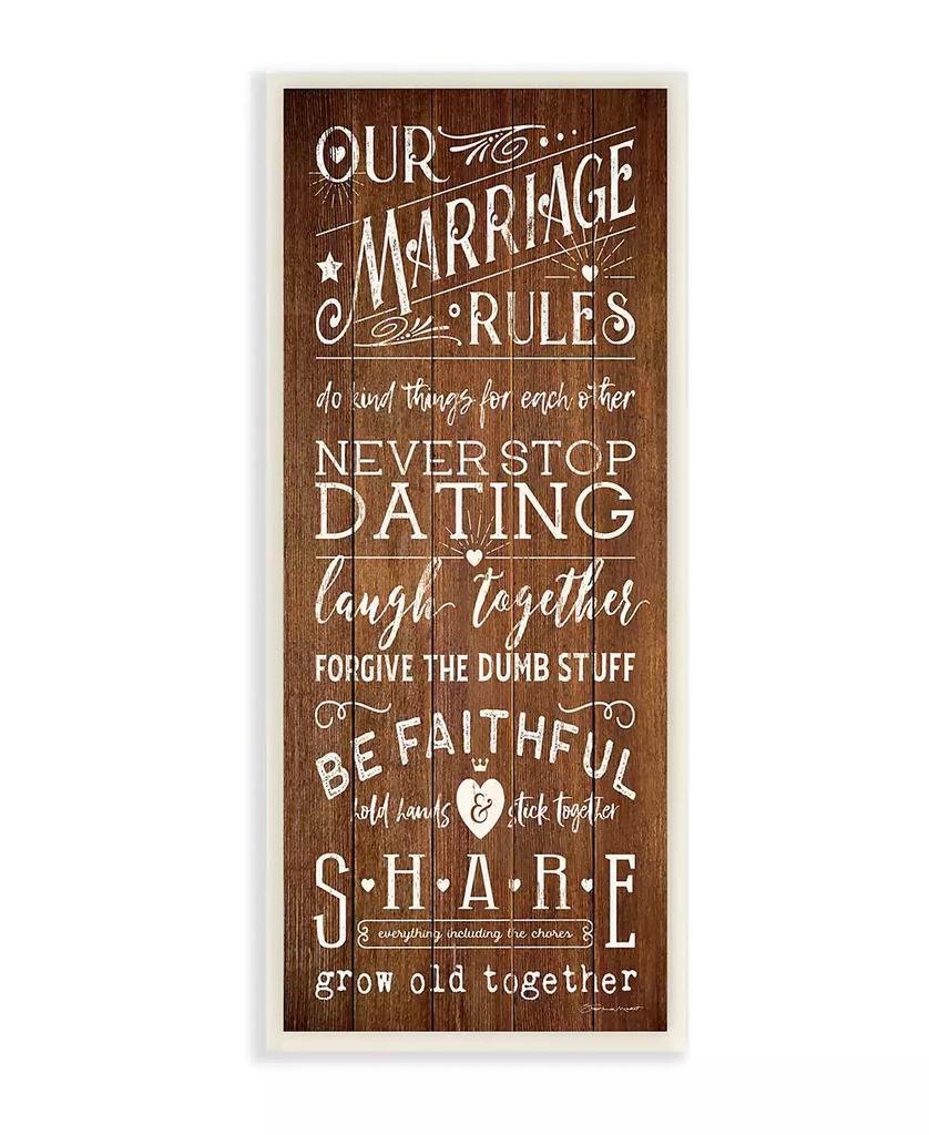Stupell Industries Our Marriage Rules Wall Plaque Art, 7" x 17"