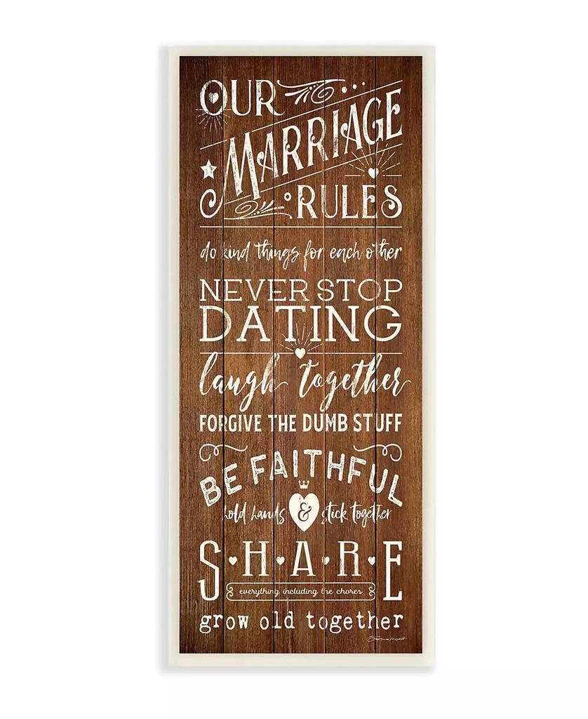 Stupell Industries Our Marriage Rules Wall Plaque Art, 7" x 17" 1